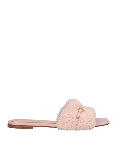 GIANVITO ROSSI Sandals Light pink Leather, Merino Wool