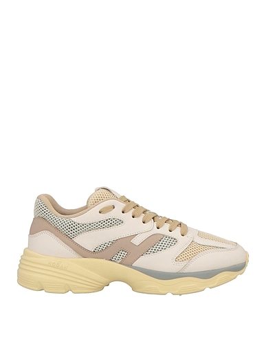 HOGAN Sneakers BEIGE Leder, Gewebefasern