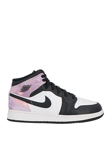 JORDAN Sneakers Black Leather, Textile fibers