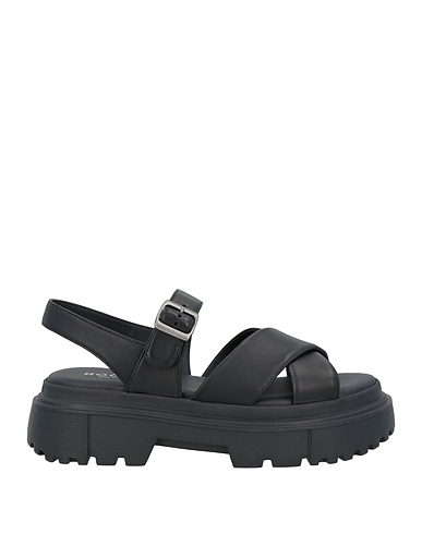 HOGAN Sandals Black Calfskin
