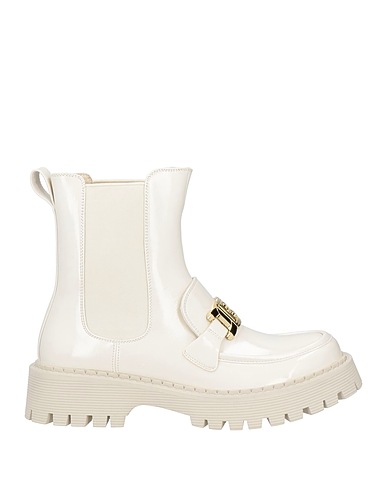 LAURA BIAGIOTTI Ankle boot Ivory Textile fibres