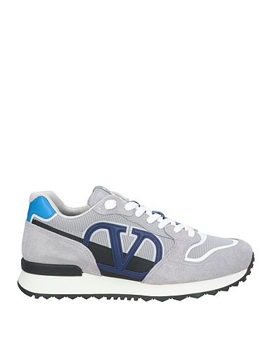 VALENTINO GARAVANI Sneakers Grey Leather, Textile fibres