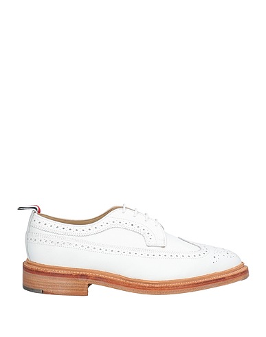 THOM BROWNE Παπούτσι με κορδόνια Λευκό Δέρμα