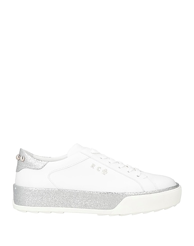 HOGAN Sneakers White Leather, Textile fibres