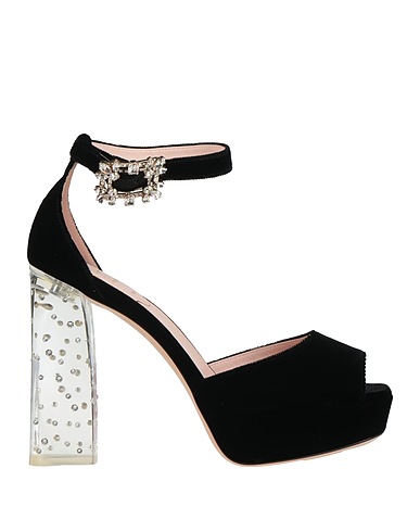 ROGER VIVIER Sandals Black Textile fibres