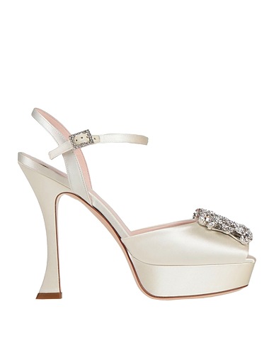ROGER VIVIER Sandals Ivory Textile fibres