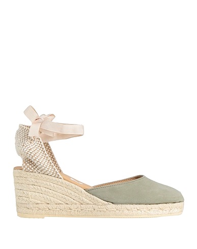 MANEBÍ Espadrilles Sage green Leather, Textile fibers
