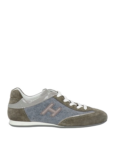 HOGAN Sneakers Verde militare Pelle, Fibre tessili