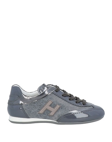 HOGAN Sneakers Grey Leather, Textile fibres