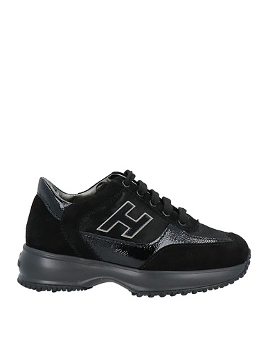 HOGAN Sneakers Black Leather, Textile fibres