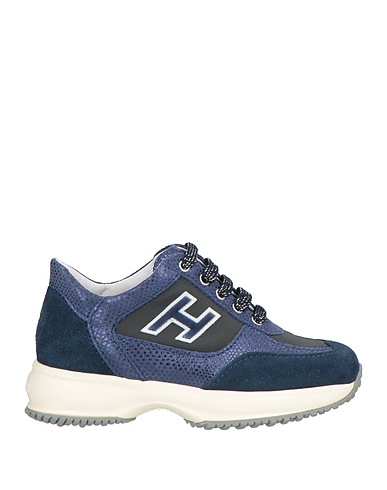 HOGAN Sneakers Navy blue Leather, Textile fibres
