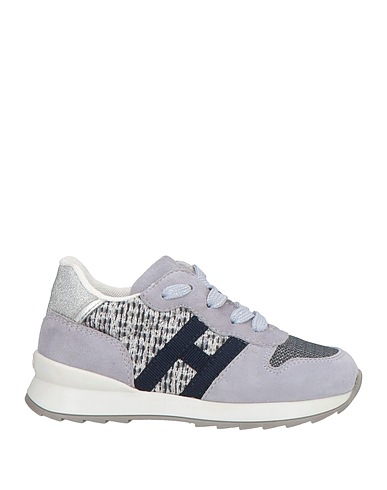 HOGAN Sneakers Grey Leather, Textile fibres