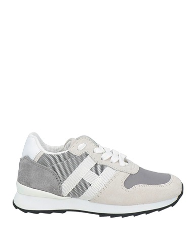HOGAN Sneakers Gris Cuir, Fibres textiles
