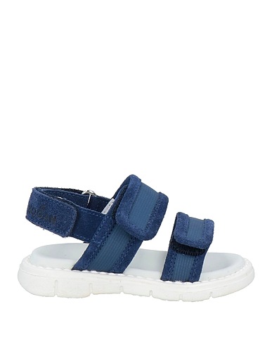 HOGAN Sandals Navy Leather, Textile fibers