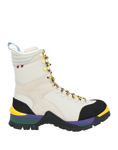 BALLY Ankle boot Light grey Calfskin, Textile fibers, Rubber