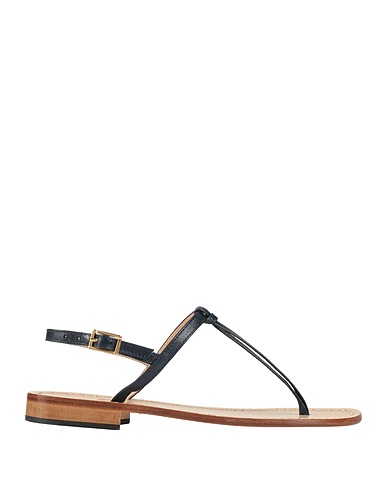 PAOLO FERRARA Flip flops Navy blue Leather
