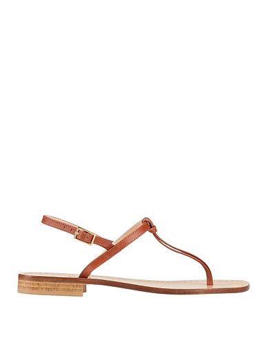 PAOLO FERRARA Flip flops Tan Leather