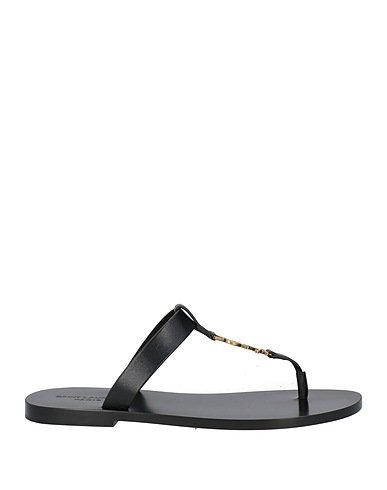 SAINT LAURENT Flip flops Black Leather