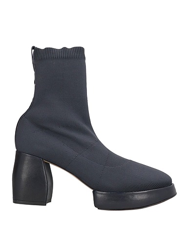 MALLONI Ankle boot Charcoal Textile fibers, Leather