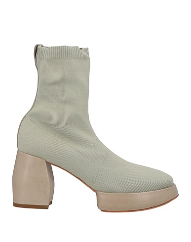 MALLONI Ankle boot Sage green Textile fibers, Leather