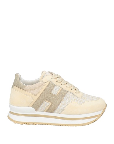 HOGAN Sneakers Beige Leather, Textile fibres