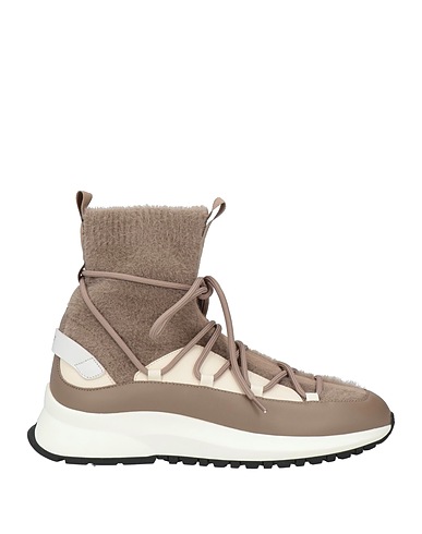 BALLY Sneakers Taupe Leather, Textile fibers