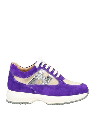 HOGAN Sneakers Purple Leather, Textile fibres
