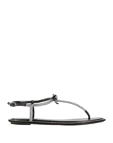 RENE' CAOVILLA Flip flops Black Textile fibers