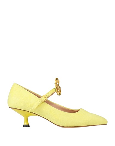 GAëLLE Paris Pumps Gelb Gewebefasern