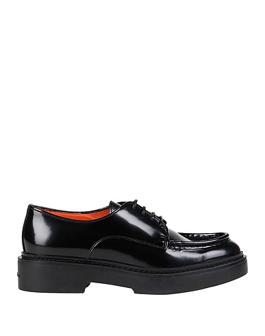 SANTONI Laced shoes Black Leather