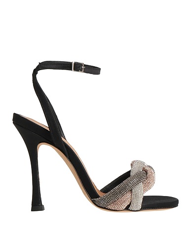 NICOLE BONNET Paris Sandals Black Textile fibres