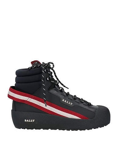 BALLY Ankle boot Black Calfskin, Textile fibres