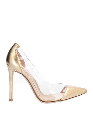GIANVITO ROSSI Court Gold Leather, Plastic