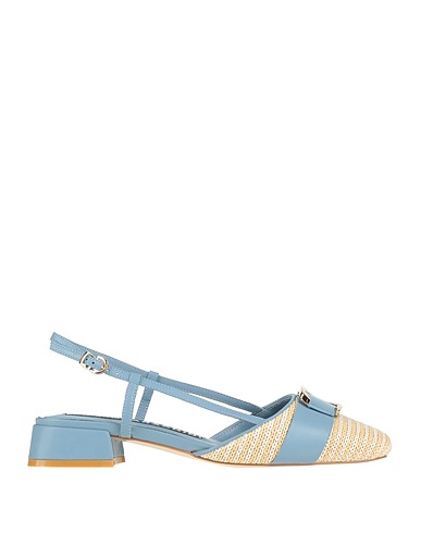 LUCIANO BARACHINI Ballerinas Blaugrau Leder, Gewebefasern