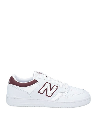 NEW BALANCE Sneakers White Leather, Textile fibers