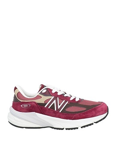 NEW BALANCE Sneakers Burgundy Leather, Textile fibers
