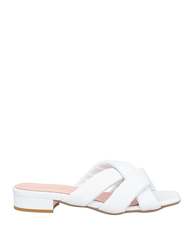 ANNA F. Sandals White Leather