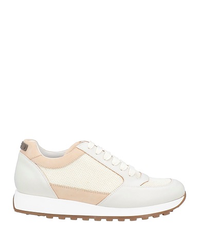 DRIES VAN NOTEN Sneakers Ivory Leather, Textile fibres