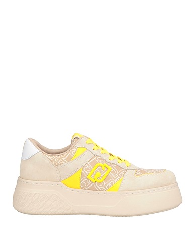LIU •JO Sneakers Beige Leather, Textile fibers