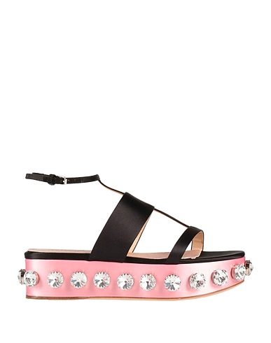 GIAMBATTISTA VALLI Sandals Black Textile fibres