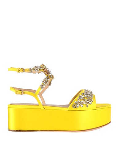 GIAMBATTISTA VALLI Sandali Giallo Fibre tessili