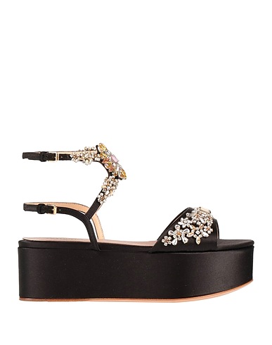 GIAMBATTISTA VALLI Sandals Black Textile fibers