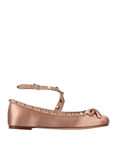 VALENTINO GARAVANI Ballerinas Antikrosa Leder, Gewebefasern