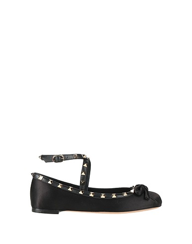 VALENTINO GARAVANI Ballerine Nero Pelle, Fibre tessili