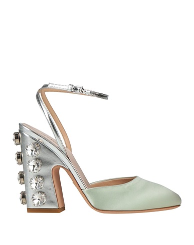 GIAMBATTISTA VALLI Court Light green Leather, Textile fibres