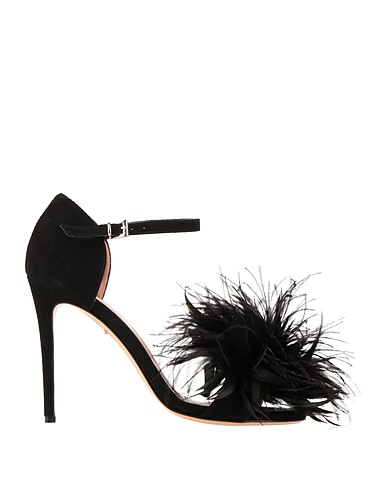 BY A. Sandals Leather, Feathers