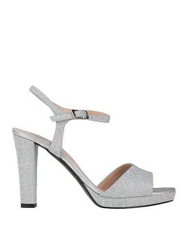 VICTORIA CHRIS Napoli Sandals Silver Textile fibres