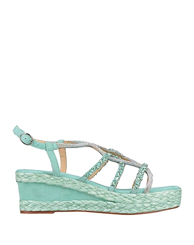 ALMA EN PENA. Espadrilles Light green Leather, Textile fibres