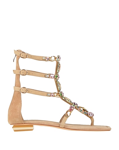 ALMA EN PENA. Flip flops Beige Leather