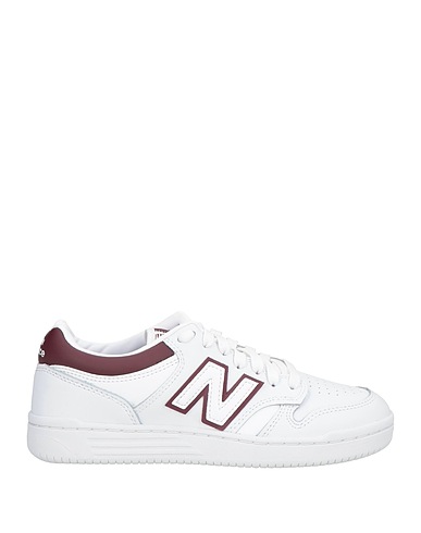 NEW BALANCE Sneakers White Leather, Textile fibres